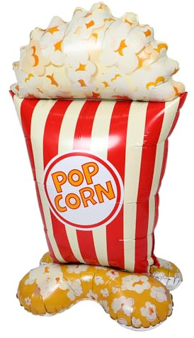Supvox Riesiger Aufblasbarer Popcorn Folienballon 113x65cm aus Aluminiumfolie Realistisch und Tragbar Schnelle Befüllung für Kindergeburtstage und Filmabende