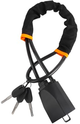 Car Steering Wheel Lock with 3 Keys,Heavy Duty Anti-Theft Device, Seat Belt Lock, Black with Orange Accents