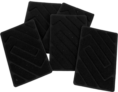 Garneck 5 Stück Reparaturflicken für Autofußmatten, Nylon, 24,8 x 16 cm | Zuschneidbarer Absatzschoner, strukturierte Oberfläche für Fahrerfußraum und Verschleißstellen, schwarz, 5-teilig