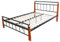 Homestyle4u 610, Metallbett 160 x 200 Mit Lattenrost, Bettgestell Metall, Pfosten Holz Braun