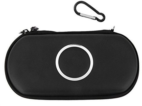 MagiDeal Sac De Transport Coque De Protection, Accessoires Pour Psp, Coque Rigide Housse De Transport Sac Pochette Con Mousqueton Amovible , Housse Pochette Pour Psp 1000 2000 3000 Slim - Noir