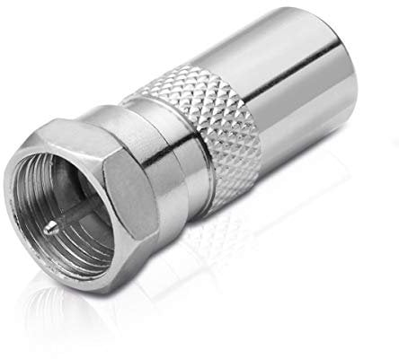 conecto Adapter F-Stecker auf IEC-Koax-Stecker, Antennen-Adapter zwischen F-Stecker für Sat-Kabel und IEC-Stecker für BK und DVB-T