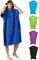 Fit-Flip Poncho Towel - Microfibre Changing Robe Adult - Swim and Surf Beach Robes - Quick Dry Hooded Swimming Towel for Men and Women - size L, Darkblue-Gray
