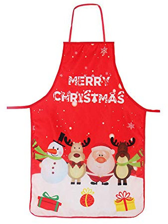 Delantal de cocina de dibujos animados, Papá Noel, muñeco de nieve, alce, para adultos, para fiesta de Navidad, chef, cocina, restaurante, hornear, barbacoa, decoración del hogar (combinación), 1,