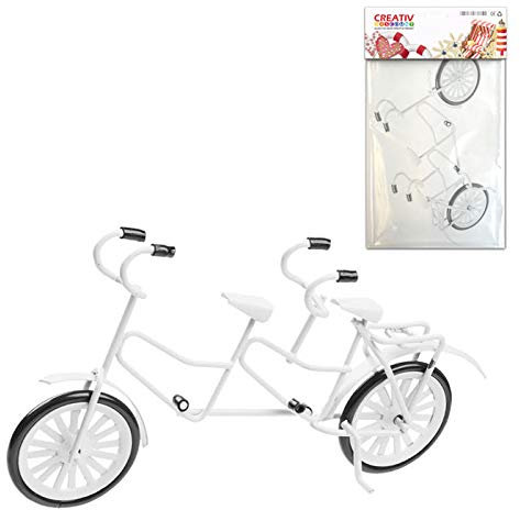 CREATIV DISCOUNT Miniatur-Tandem, 12 x 7cm, Weiss