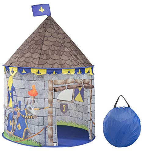 infactory Kinderzelt: Kinder-Spielzelt im Ritterburg-Look mit Tür & Fenster, Transporttasche (Ritterzelt Kinder, Ritterburg Zelt, Spielzeug)