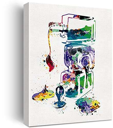 Peinture aquarelle sur toile pour vernis à ongles - Décoration murale encadrée - 30,5 x 38,1 cm