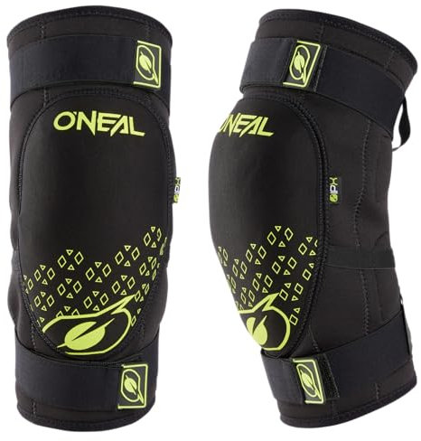 O'NEAL | Knieprotektor | BMX Mountainbike Downhill | IPX®- Aufprallschutz aus Polyurethan, Leichte Konstruktion, Abriebfestes Material | Dirt Knee Guard V.23 | Erwachsene | Schwarz Neon-Gelb | M
