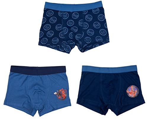 Marvel Spiderman Boxershorts für Jungen Unterhose Unterwäsche Blau (3er Pack)