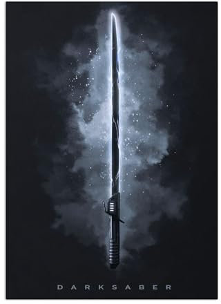 Displate Offiziell Star Wars MetallPoster Magnetische Befestigung Inklusive Lizenziert Bilder Hochwertiges Poster Star Wars - Lightsabers - Darksaber Poster 67.5 cm x 48 cm