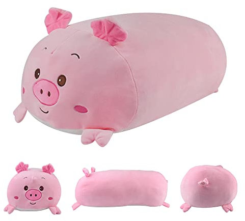 Surplex Schwein Plüschtier Kissen, Plüschtiere Plüsch bequem schlafend Schweinchen Kissen, Kinder Stoffpuppe Jungen und Mädchen Geschenke