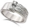 925 Sterling Silber Bandring mit Zirkonia | Rhodinierter Verlobungsring mit Wellenstruktur | Premium Breiter Statement Ring (62)