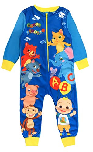 CoComelon, Tutina Ragazzi o Ragazze, Tutina Unisex, Pigiama Tutto in Uno, Blu, età 18-24 Mesi