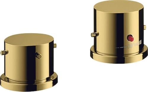 hansgrohe AXOR Starck 2-Loch Wannenrandarmatur mit Thermostat und Zerogriffen, 10480990, Farbe: Polished Gold Optic
