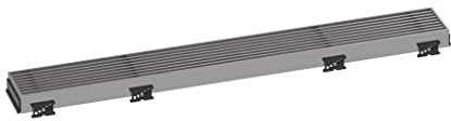 Hansgrohe RainDrain Match Boardwalk Linearer Duschablauf für 59,5 cm grob mit höhenverstellbarem Rahmen aus gebürstetem Edelstahl, rechteckiger Duschbodenablauf