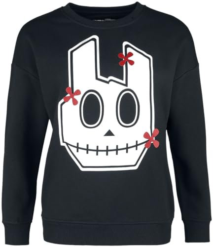 EMP Stage Collection Damen Sweatshirt mit Totenkopf- Rockhand schwarz S