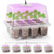 Bonviee 5 Packs Seed Starter Tray with Grow Light, Elevated Seedling Starter Trays Kits with Adjustable Humidity Domes and Clear Cell Tray, 12 Full Spectrum led lamp Beads for Plants Indoor-Clear