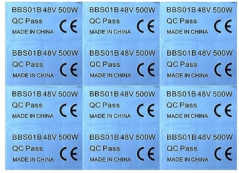 Forbestcy 10 teile/los Elektrofahrrad 48V 500W Mittelantrieb Motor Aufkleber eBike Umbausatz Aufkleber Kompatibel für Bafang BBS01B BBS02B BBSHD Mittelmotor