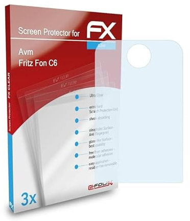 atFoliX Schutzfolie kompatibel mit Avm Fritz Fon C6 Folie, ultraklare FX Displayschutzfolie (3X)