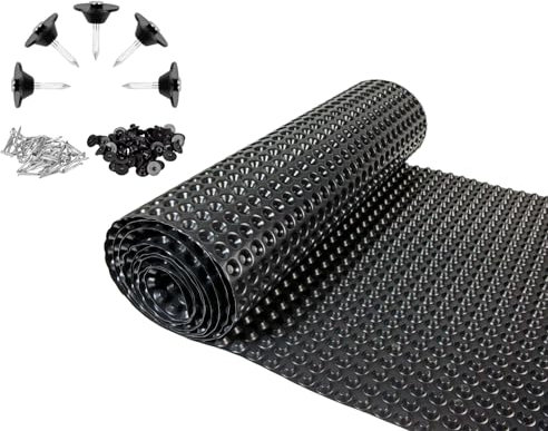 siwitec Noppenfolie für Hochbeet inkl 100 Befestigungsnägel 3,5 x 30 mm | Dichtnägel Noppenbahn | Nässeschutz Hochbeet | Montagenägel | ohne Weichmacher | TÜV-Zertifiziert | schadstoffgeprüft