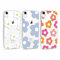 Foonary 3 Stück Transparent Hülle für Apple iPhone XR 6,1, Handyhülle mit Muster Mädchen Aesthetic Blumen Muster Motiv Design Case, Silikon Stoßfest Schutzhülle Cover für iPhone XR,Blumen04