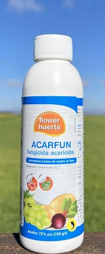 Fungicida Azufre líquido al 72% para tratamientos de araña roja y oidio, 100 ml para tratamientos fúngicos hasta 50L. Acarfun