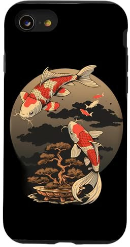Koi Fish Bonsai Tree Japanese Art Japanese Koi Carp Fish Case for iPhone SE (2020) / 7 / 8