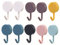 Wonvify Gancio Adesivo da Parete, 10 Pezzi Piccoli Ganci da Parete Colorati Senza Foratura o Chiodi, per Appendere Bagno, Cucina, Soffitto, Appendere, Parete, Porta, Accappatoi, Porta Asciugamani