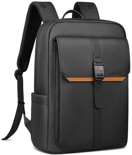 hk Zaino Business da Uomo per Laptop, design moderno ed elegante, leggero, sottile e impermeabile – Perfetto per uomini d’affari, lavoro, università e viaggi – Nero