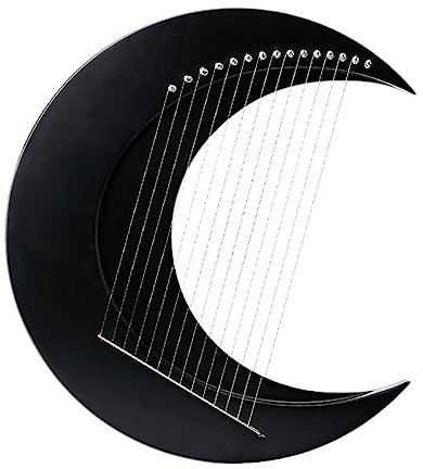 Arpa de Lira, Instrumento de Cuerdas de Arpa Portátil, Arpa de Madera, con Llave de Afinación Cuerda de Repuesto Almohadilla Antideslizante Cubierta de Columna de Cuerda (Negro y