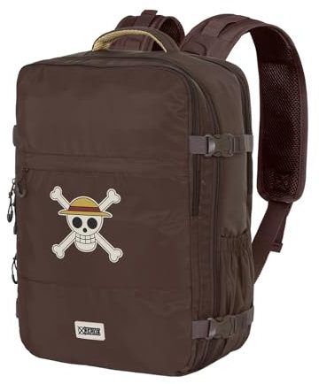 One Piece Skull-Großer Mercury Handgepäck Rucksack 47x23x33cm, Braun, Kapazität 35 L