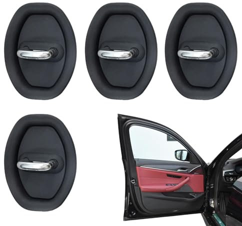 Car Door Lock Latch Cover - 4PC Car Silicone Door Latch Protective Cover | Car Door Lock Protective Pad Car Latch Protective Cover | Vehicle Door Lock Guard Stopper Door Lock Protective Cover for Car