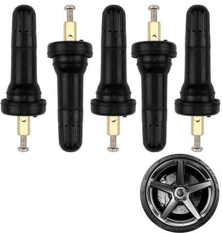 VARKAGE 5 Stück Reifendrucksensor Ventilel, Gummi Reifen Ventile für Reifendruckkontrollsyste, Reifen Ventilstämme TPMS Sensor Ventilschaft Ventileinsätze für Auto