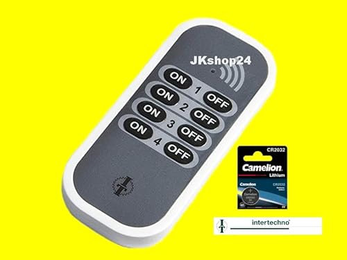 Funk Mini-Handsender ITS-10+CR2032 | JK-ITS-10 | Kompatibel mit selbstlernenden Intertechno-Empfängern