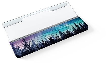 AIMSA Acrylic Tilted Keyboard Holder Wrist Rest, 3-Level Adjustment Keyboard Riser with Ergonomic Wrist Support Easy Typing for Working, Office, Home, Forest Moon Sky