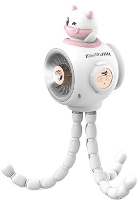 Nuytghr Ventilateur pour poussette, 20 x 11 x 11,5 cm, ventilateur à outils de refroidissement, blanc, trois vitesses, fonction de charge USB, blanc, magenta, pour siège de voiture