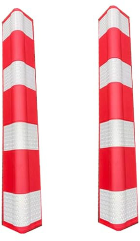 LIKANGLONGJU 2 Eva-Winkelprofil Kunststoff, Selbstklebender Treppenkantenprofil mit Reflektorstreifen, Geeignet für Parkplätze(Red)