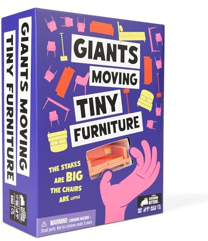 Exploding Kittens Presents: Giants Moving Tiny Furniture - The High Stakes Party Game for Teams - Family Game - 3-8 Players Ages 7+ - Great for Adults, Teens, Kids