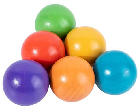 MotiveTech Montessori Spielzeug Holzkugeln Regenbogen für Kleinkinder ab 3 Jahr, Holz Regenbogenkugeln, Baby Lernspielzeug Geschenk für Kinder Jungen & Mädchen ab 2 3 4 5 Jahr, Style A
