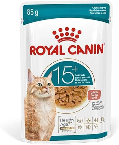 Royal Canin Ageing 15+ Senior Wet Cat Food Chunks In Gravy 12 x 85g