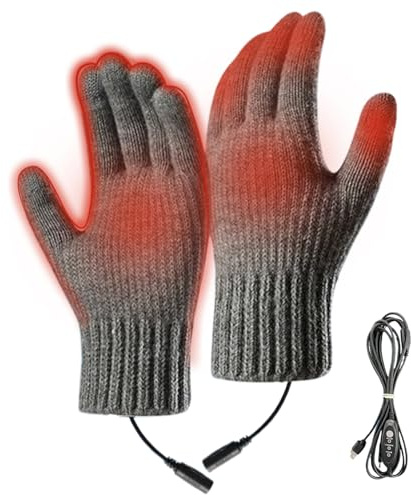Renchey Beheizbare Motorradhandschuhe | 3-Stufen USB Heizhandschuhe - Für Radfahren Camping Jagd Wintersport Gartenarbeit Winterarbeiten