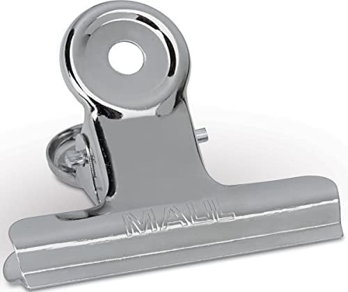 MAUL Papierklemmer MAULstandard aus Metall (10 Stück), Klemmer mit breitem Verschlussclip 5 cm und Klemmweite 2 cm, Gadget für Haushalt, Küche und Büro, geeignet für DIY Projekte, Silber