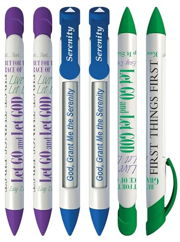 Greeting PenSerenity Prayer Inspirational Prayer Pens with Rotating Messages, 6 Pen Set (36027)
