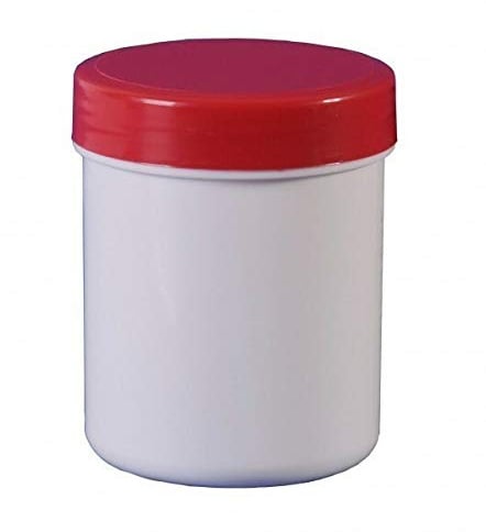 5 Salbenkruken Salbendose Kunststoffdosen 50g 60 ml Deckel rot Salbendöschen Dose Kunststoffdose Schraubdeckeldosen Schraubdeckel Fa.ars