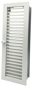 CB-tec Luftgitter Warmluftgitter verstellbar 15 x 45 cm, senkrechte Lamellen weiß