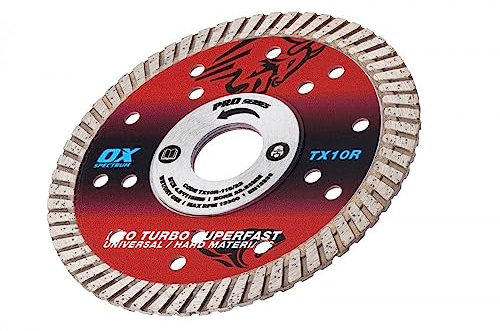 OX Tools TX10R-115/22 OX-TX10R Spectrum Superior Turbo Diamond Blade, 115/22.23mm, Red