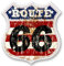 2 adesivi in vinile Route 66 da 10 cm per laptop auto e bici da viaggio USA America # 6031 (10 cm x 10 cm)