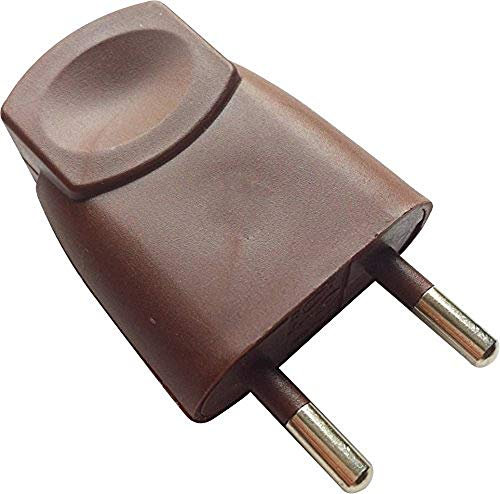Zenitech Dio Fiche mâle 2 pôles marron, Marron, 1 Paquet