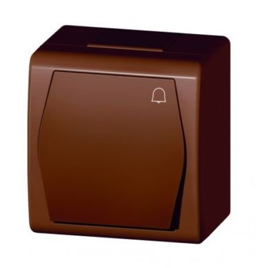 Naka24 Braun IP44 Aufputz Schalter-Steckdosenprogramm Feuchtraum Schuko Hermes 2 (Taster Klingel 1005-20)