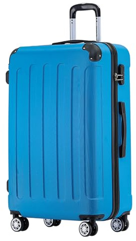 BEIBYE Zwillingsrollen Hardcase Reisekoffer Koffer Trolleys Hartschale in XL-L-M in 14 Farben (Türkis, Großer Koffer (76 cm))